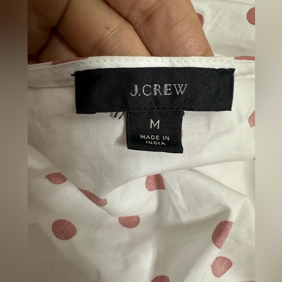 J. Crew Puff-sleeve cotton poplin wrap dress in white rose dot size M - Picture 6 of 9